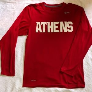 Nike long sleeve red Athens dri-fit shirt size S.